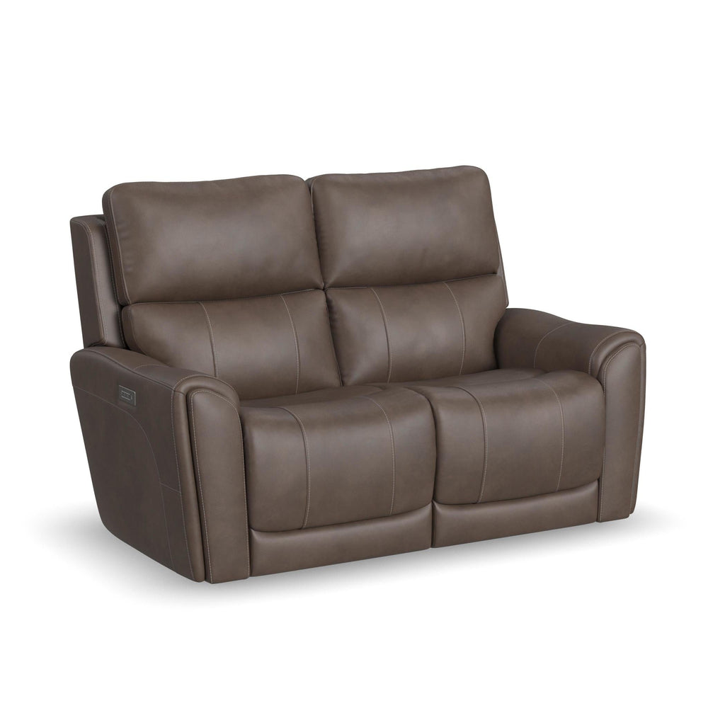 Carter Cappuccino Fabric Power Reclining Loveseat - front view