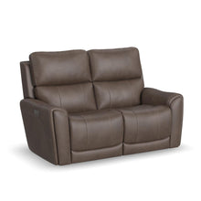 Carter Cappuccino Fabric Power Reclining Loveseat - front view