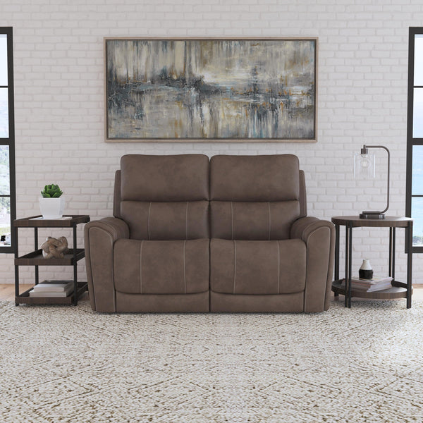 Carter Cappuccino Fabric Power Reclining Loveseat with Power Headrests & Lumbar alternate view