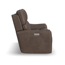 Carter Cappuccino Fabric Power Reclining Loveseat - detail