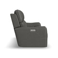 Carter Smoke Fabric Power Reclining Sofa with Console & Power Headrests & Lumbar