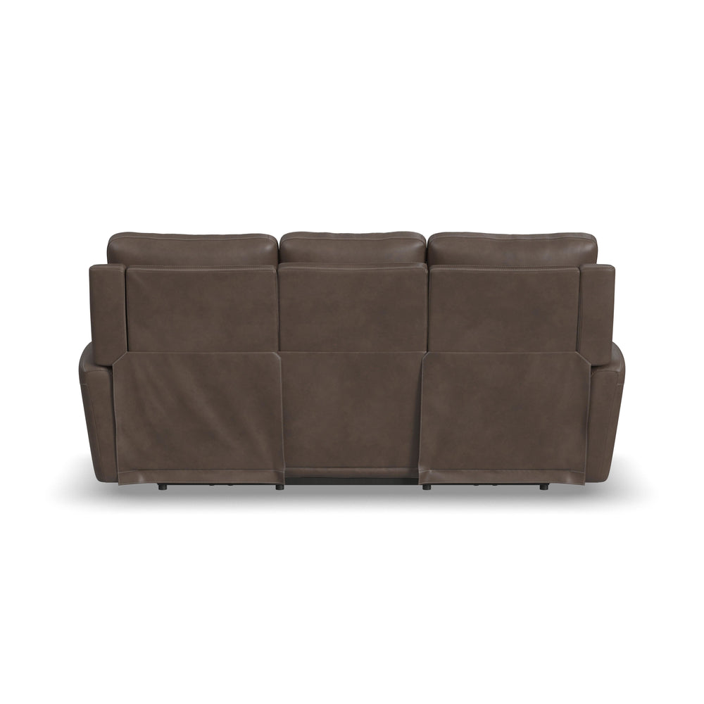 Carter Cappuccino Fabric Power Reclining Sofa with Console & Power Headrests & Lumbar