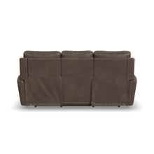 Carter Cappuccino Fabric Power Reclining Sofa with Console & Power Headrests & Lumbar