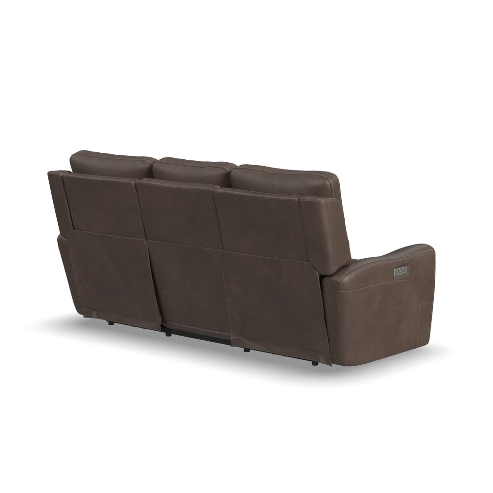 Carter Cappuccino Fabric Power Reclining Sofa with Console & Power Headrests & Lumbar