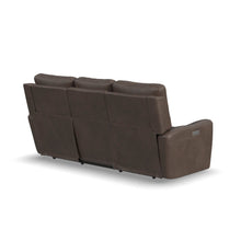 Carter Cappuccino Fabric Power Reclining Sofa with Console & Power Headrests & Lumbar