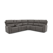 Carter Smoke Fabric Power Reclining Sectional - front view
