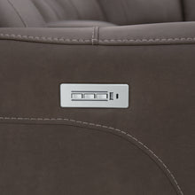 Carter Cappuccino Fabric Power Reclining Sectional with Power Headrests & Lumbar