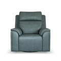 Flexsteel Vernon Fabric Power Swivel Gliding Recliner with Power Headrest, Lumbar, Heat & Massage