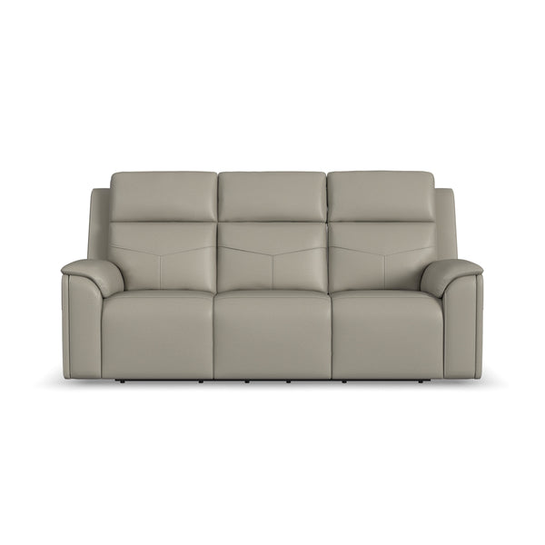 Flexsteel Vernon Fabric Power Reclining Sofa, Power Headrests, Lumbar, Heat & Massage