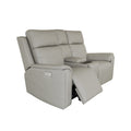 Flexsteel Vernon Fabric Power Reclining Loveseat with Console, Power Headrests, Lumbar, Heat & Massage