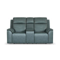 Flexsteel Vernon Fabric Power Reclining Loveseat with Console, Power Headrests, Lumbar, Heat & Massage