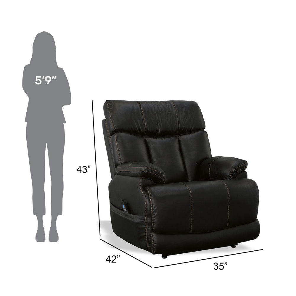 Clive Peppercorn Fabric Power Lift Recliner with Power Headrest & Lumbar