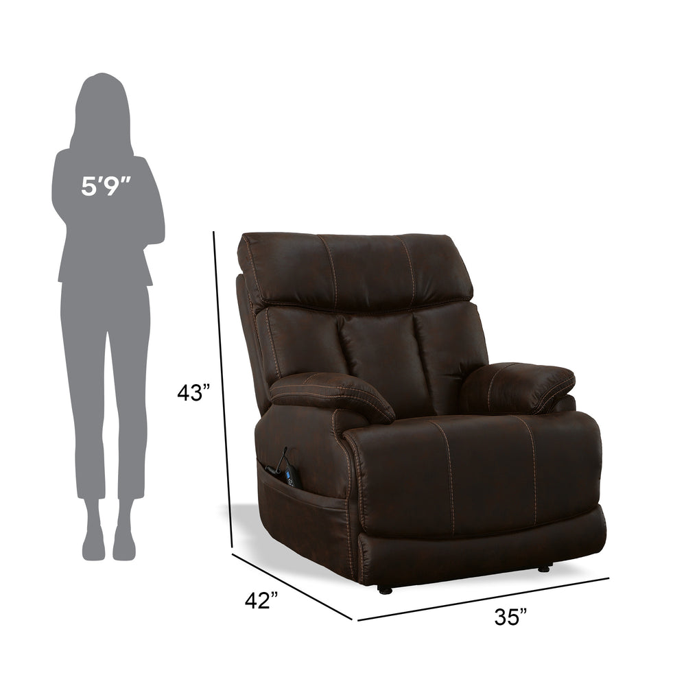 Clive Clove Fabric Power Recliner with Power Headrest & Lumbar