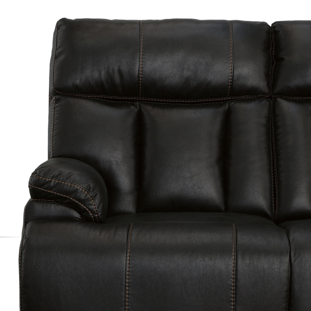 Clive Peppercorn Fabric Power Reclining Loveseat with Power Headrests & Lumbar