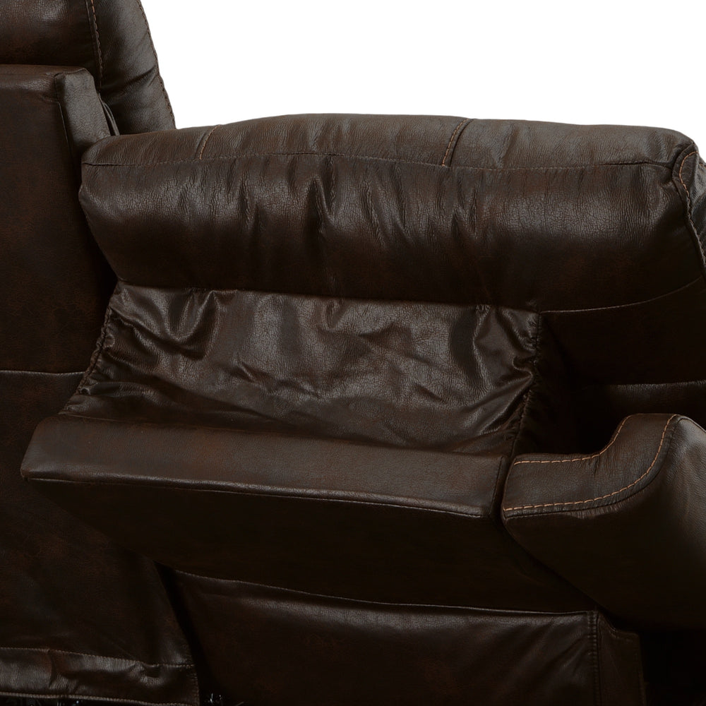 Clive Clove Fabric Power Reclining Loveseat with Power Headrests & Lumbar