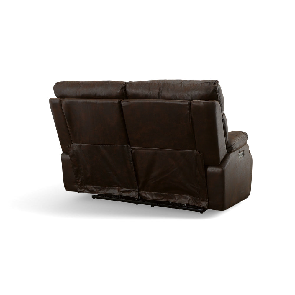 Clive Clove Fabric Power Reclining Loveseat with Power Headrests & Lumbar