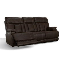 Clive Clove Fabric Power Reclining Sofa with Power Headrests & Lumbar
