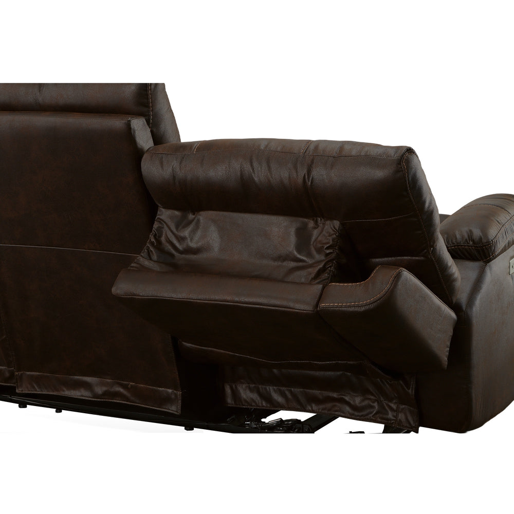 Clive Clove Fabric Power Reclining Sofa with Power Headrests & Lumbar