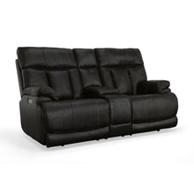 Clive Peppercorn Fabric Power Reclining Loveseat with Console
