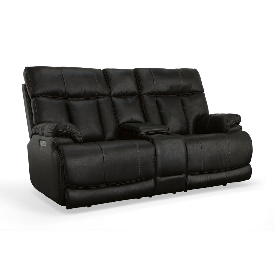 Clive Peppercorn Fabric Power Reclining Loveseat with Console