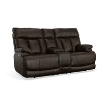 Clive Clove Fabric Power Reclining Loveseat with Console