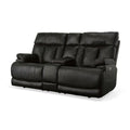 Clive Peppercorn Fabric Power Reclining Loveseat with Console, Power Headrests & Lumbar