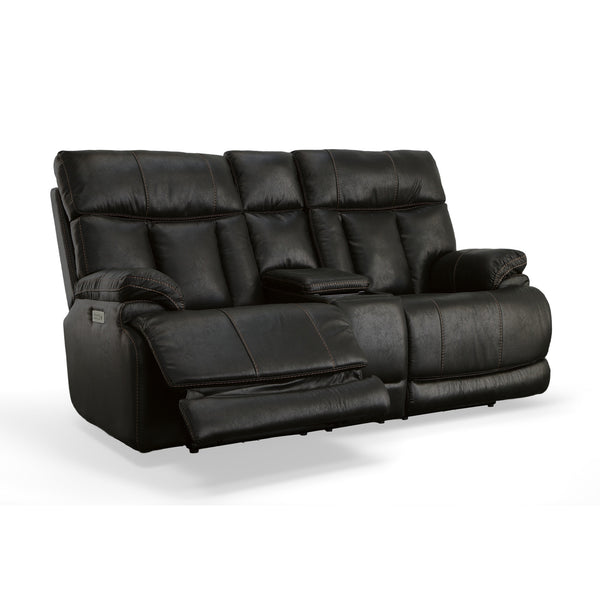 Clive Peppercorn Fabric Power Reclining Loveseat with Console, Power Headrests & Lumbar alternate view