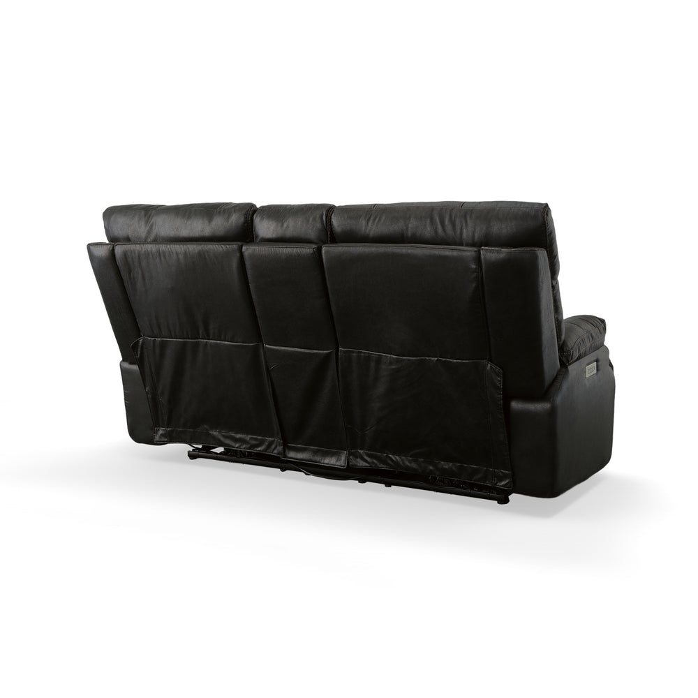 Clive Peppercorn Fabric Power Reclining Loveseat with Console, Power Headrests & Lumbar
