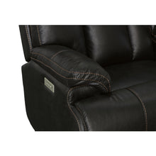 Clive Peppercorn Fabric Power Reclining Loveseat with Console, Power Headrests & Lumbar