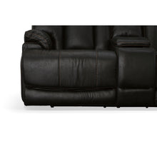 Clive Peppercorn Fabric Power Reclining Loveseat with Console, Power Headrests & Lumbar