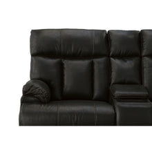 Clive Peppercorn Fabric Power Reclining Loveseat with Console, Power Headrests & Lumbar