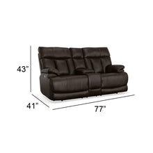 Clive Clove Fabric Power Reclining Loveseat with Console, Power Headrests & Lumbar