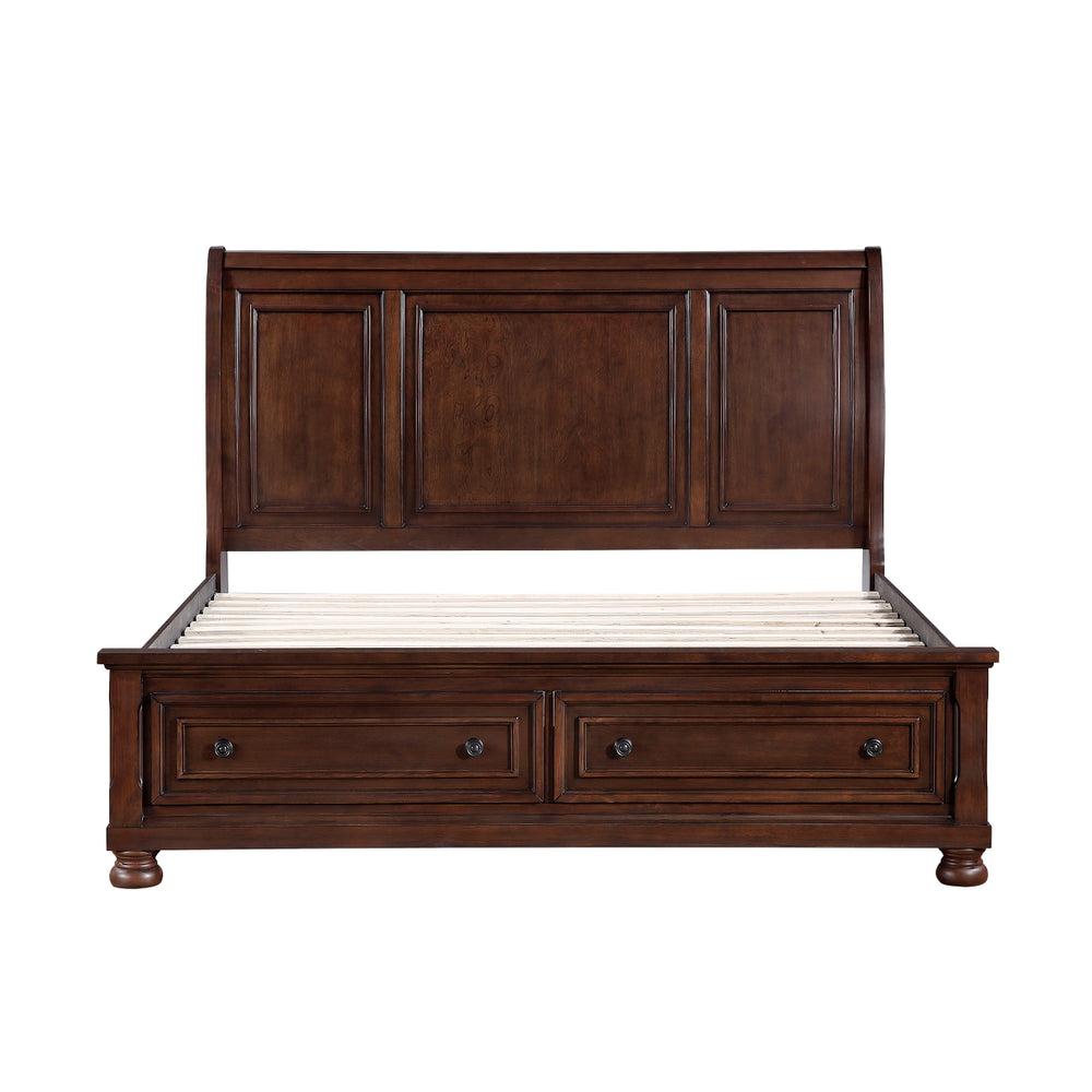 Magnolia Dark Cherry Sleigh Storage Bed