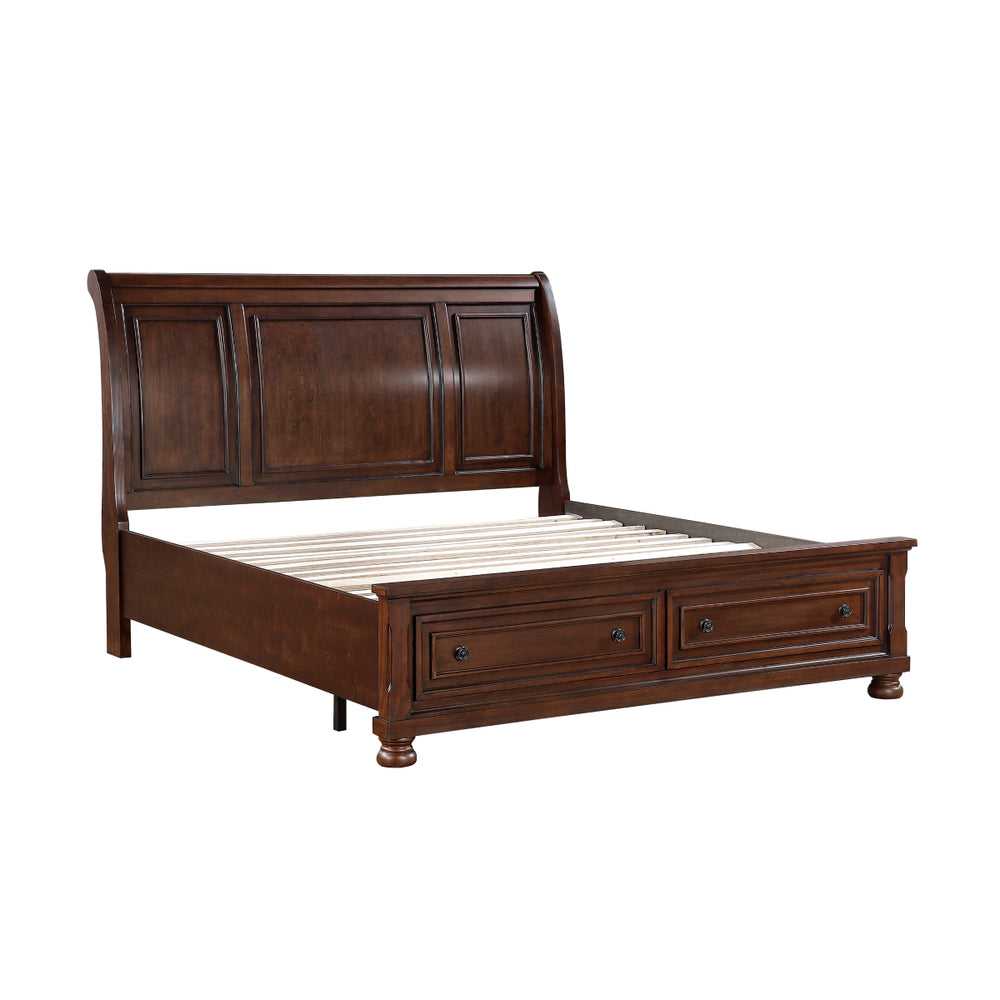 Magnolia Dark Cherry Sleigh Storage Bed