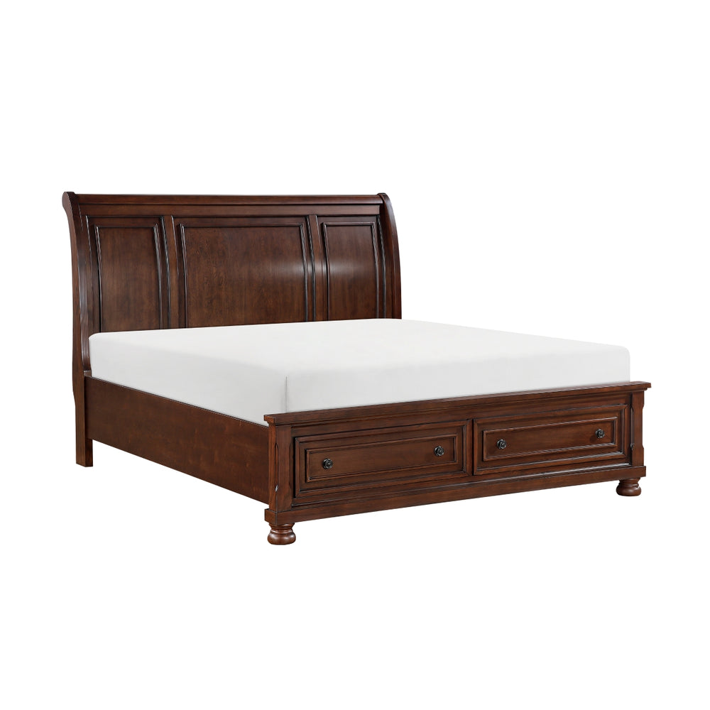 Magnolia Dark Cherry Sleigh Storage Bed