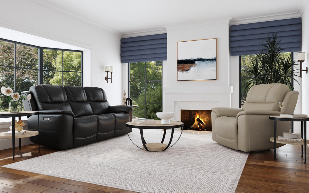 Flexsteel Crew Leather Power Reclining Sofa with Power Headrests & Lumbar