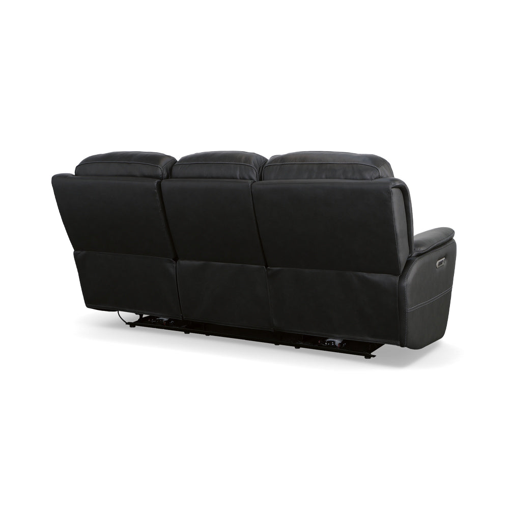 Flexsteel Crew Leather Power Reclining Sofa with Power Headrests & Lumbar