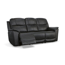 Flexsteel Crew Leather Power Reclining Sofa with Power Headrests & Lumbar