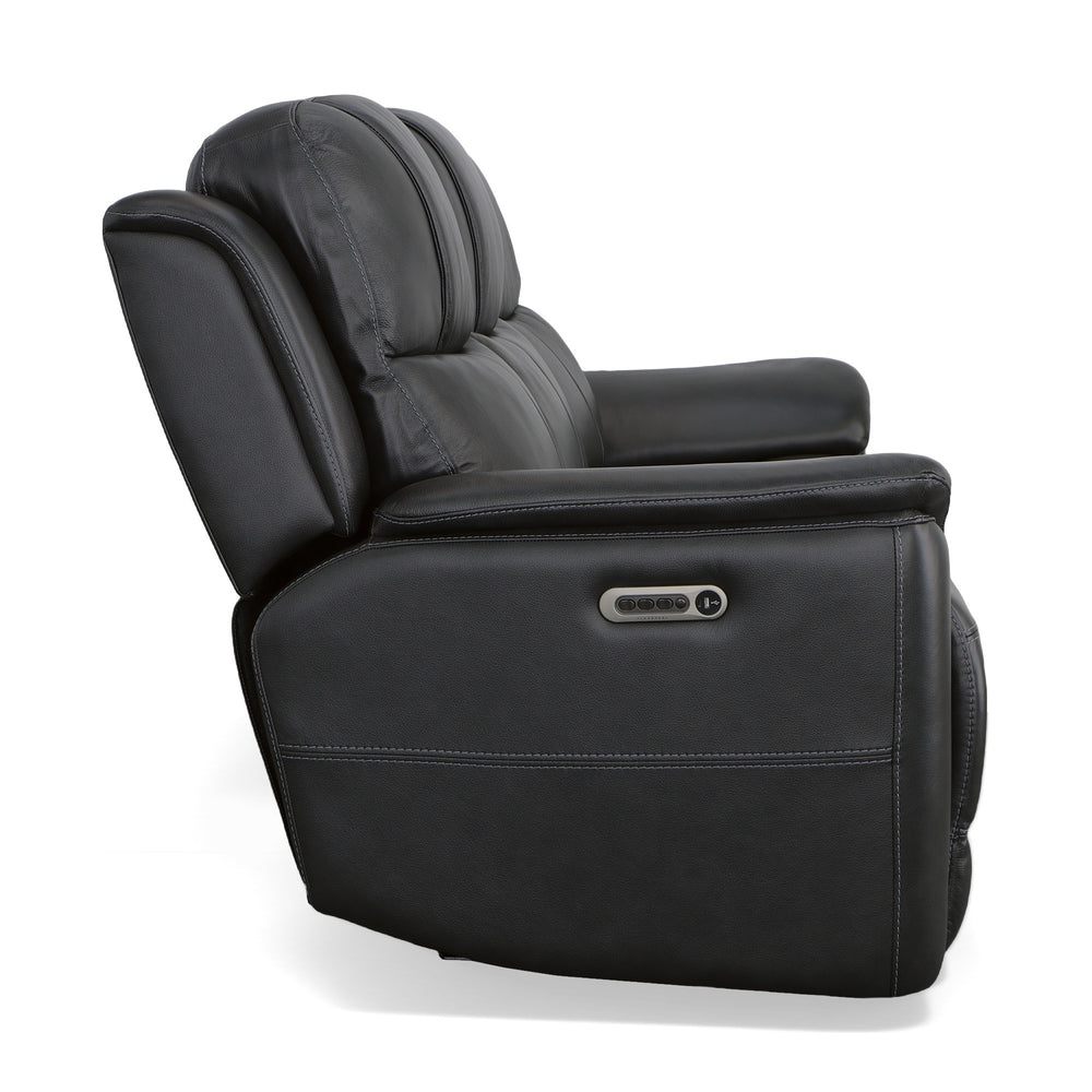 Flexsteel Crew Leather Power Reclining Sofa with Power Headrests & Lumbar