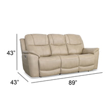 Flexsteel Crew Leather Power Reclining Sofa with Power Headrests & Lumbar