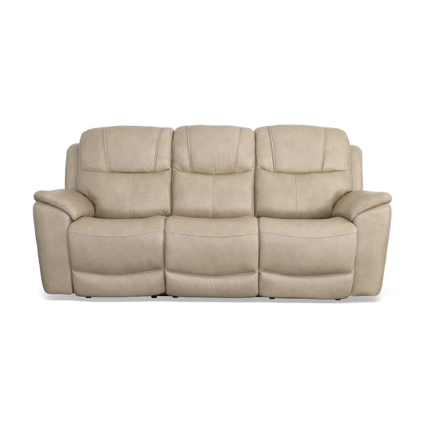 Flexsteel Crew Leather Power Reclining Sofa with Power Headrests & Lumbar