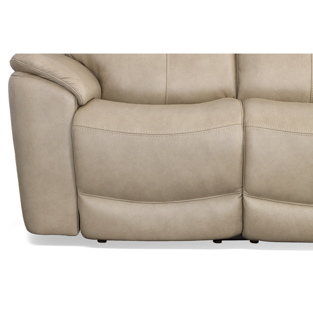 Flexsteel Crew Leather Power Reclining Sofa with Power Headrests & Lumbar