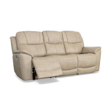 Flexsteel Crew Leather Power Reclining Sofa with Power Headrests & Lumbar