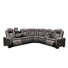 Rider Collection Power Reclining Sectional - Gray console