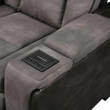 Power Reclining Sectional with Console – Gray