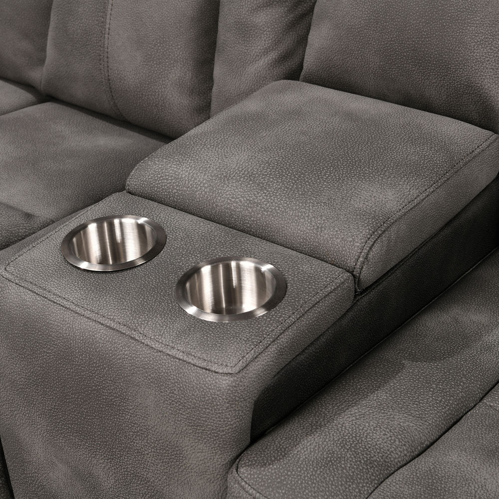 Power Reclining Sectional with Console – Gray