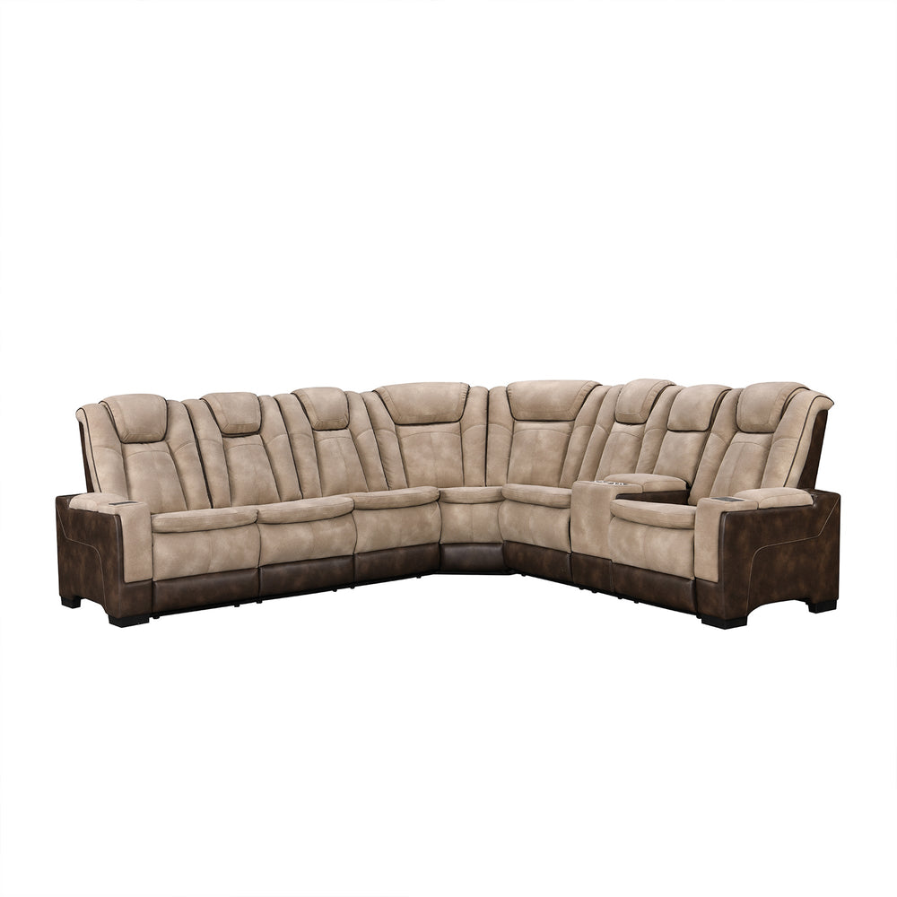 Rider Collection Power Reclining Sectional - Brown console
