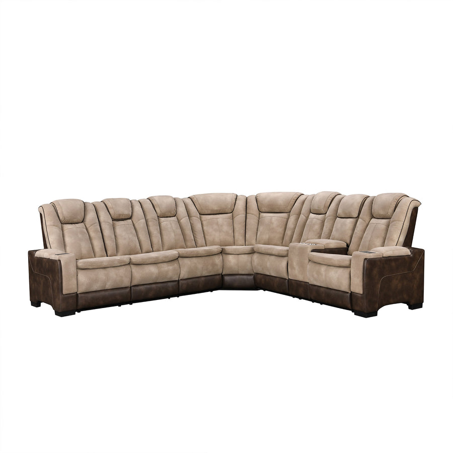 Rider Collection Power Reclining Sectional - Brown console
