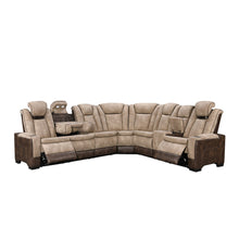 Power Reclining Sectional with Console – Brown