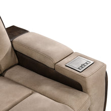 Power Reclining Sectional with Console – Brown